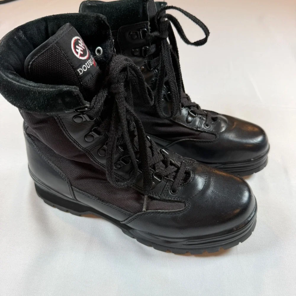 Double H Sport Mens Tactical Duty Boots Black Leather Nylon Combat 4800 Size 9 D
